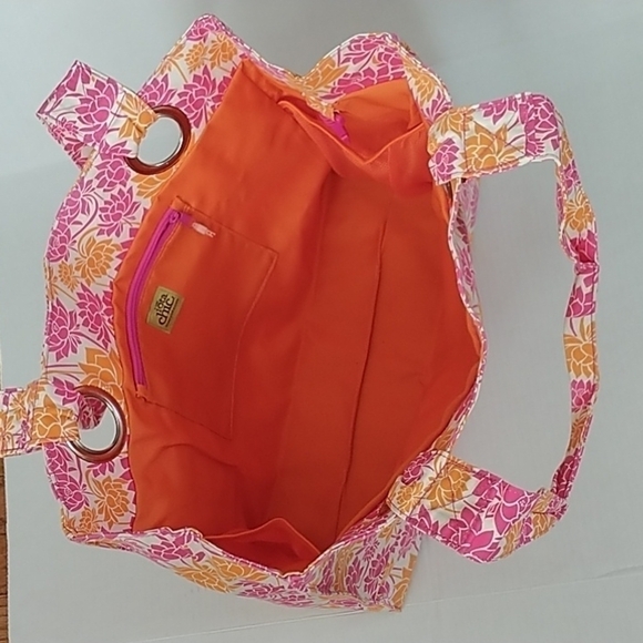 iota Chic Floral Canvas Open Wide Tote Bag Water Resistant - Picture 7 of 11